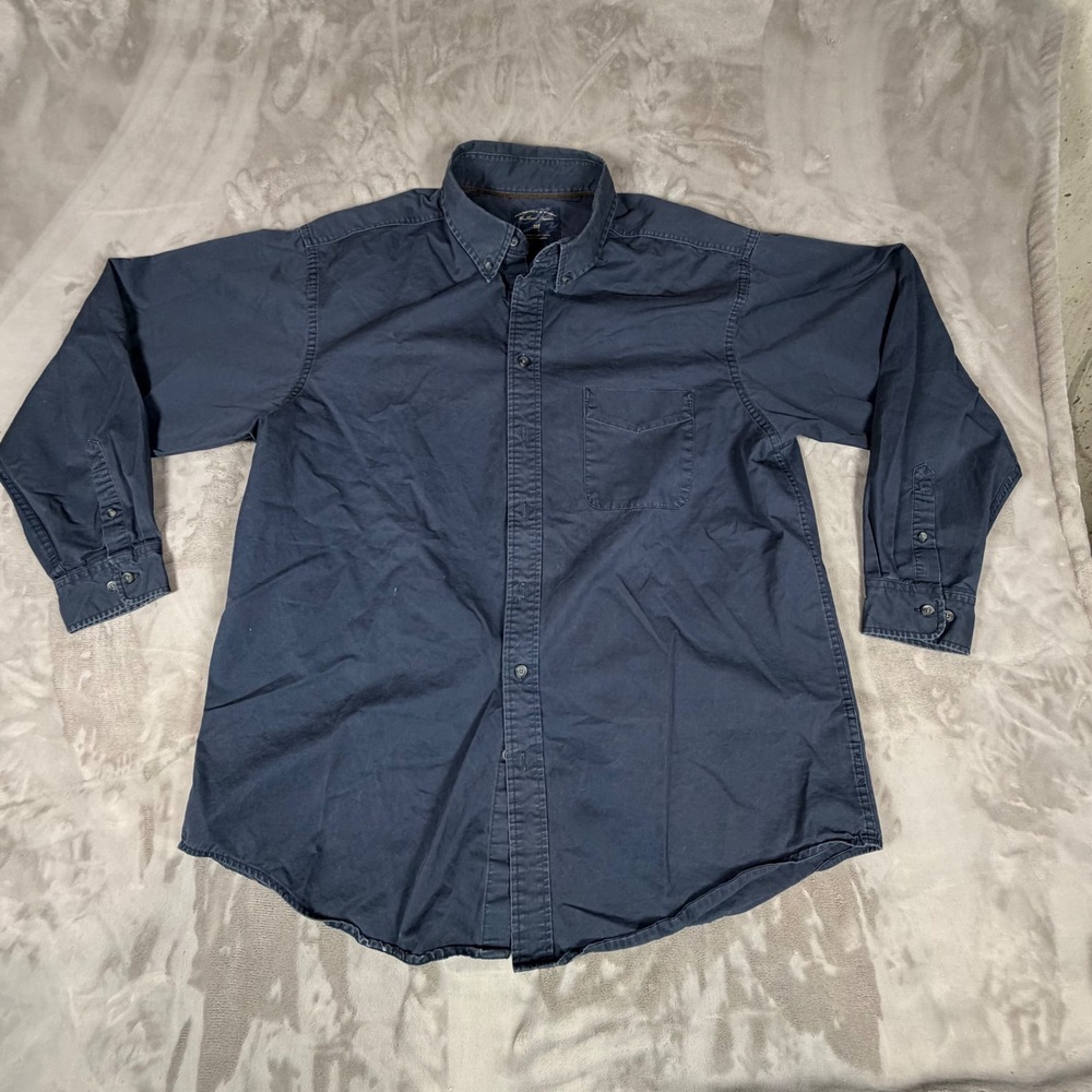 Roundtree & Yorke Weathered Casuals Navy Blue Button Down Shirt Mens 2XT Tall